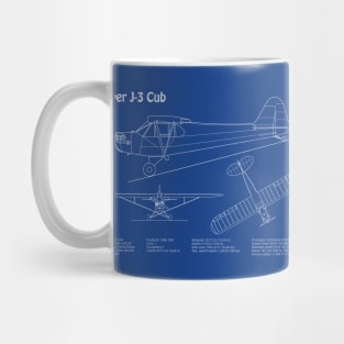 Piper J-3 Cub - Airplane Blueprint Plan - ADpng Mug